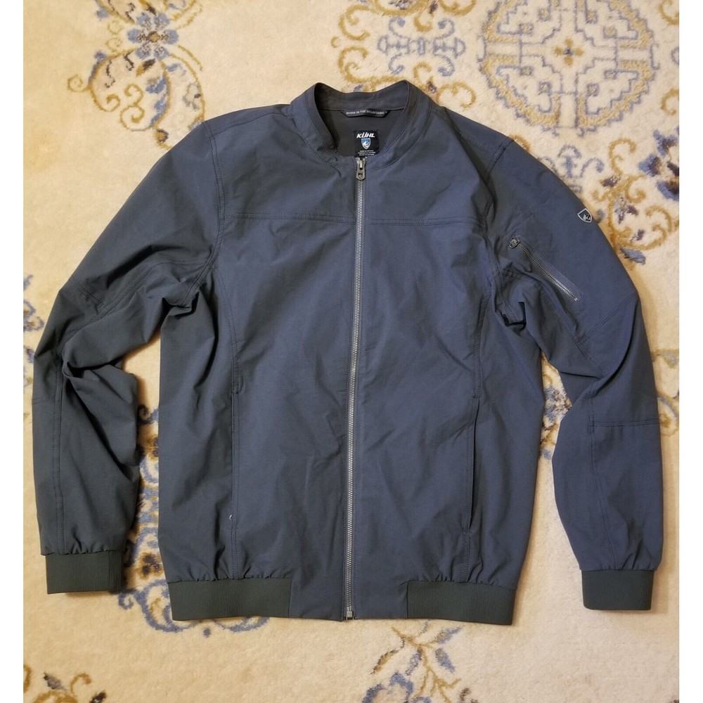 Kuhl Raven Silencr Bomber Jacket Blue Gray Mens Sz M Medium 7322  Full Zip 19S